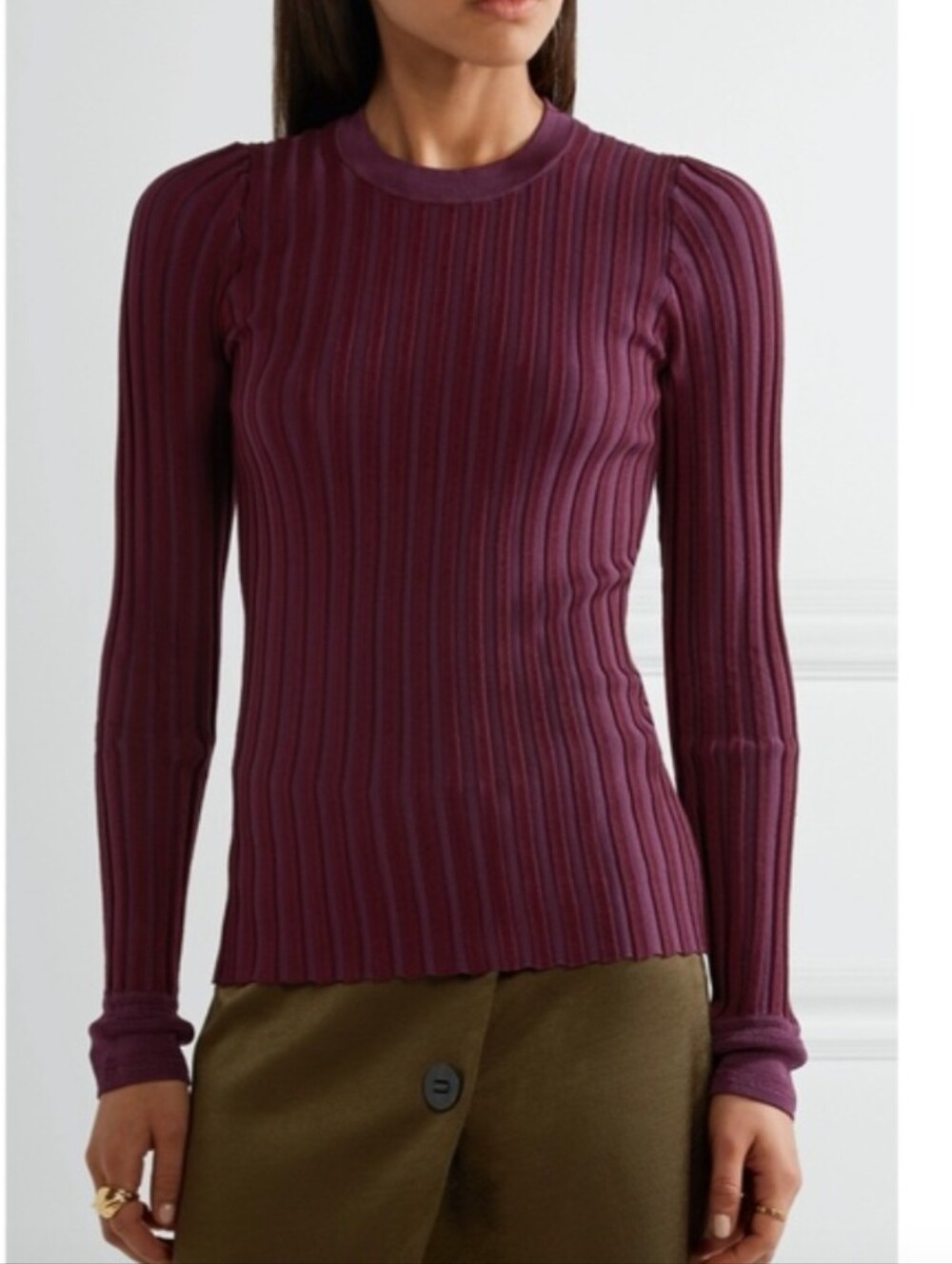 Altuzarra Regan Knit Strech Sweater in Burgundy size XS